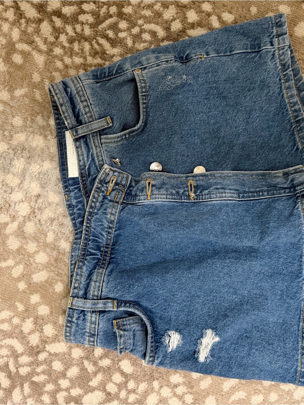 Zara Blue Distressed Denim Skort